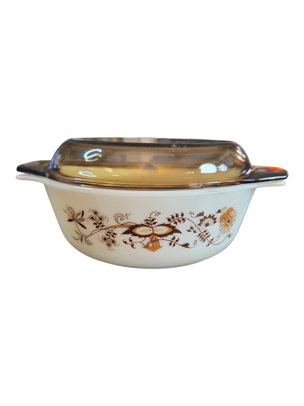 Pyrex Vintage English Chelsea Pattern Casserole Dish With Lid